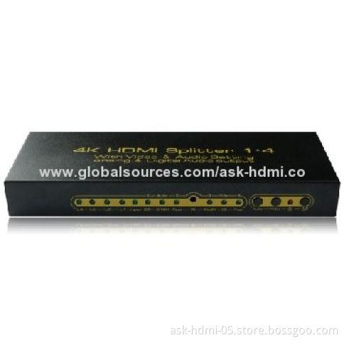 4k HDMI 1x4 splitter with extra SPDIF R/L